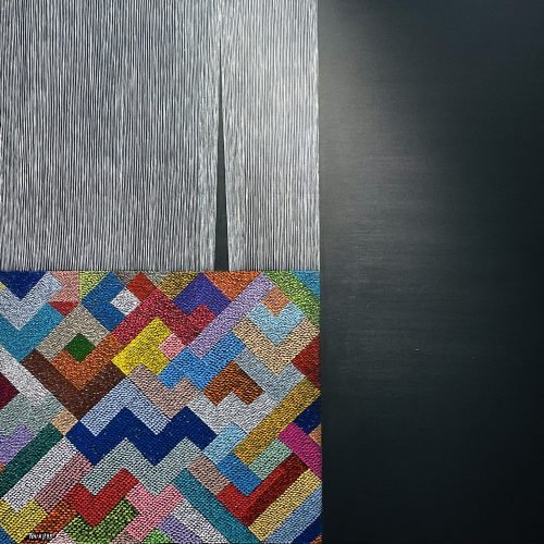 Mosaïque ,100cmx100cm,huile sur toile ,2023 ,vendu France